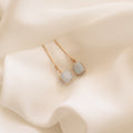 Square Aquamarine Earrings Peace Pieces Jewelry