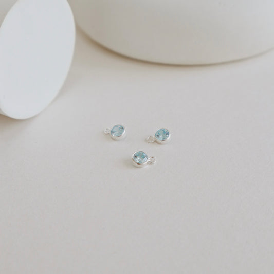 Aquamarine Framed Charm - PeacePiecesJewelry