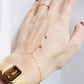 Zeina Gold Hand Chain (3 Blocks) - PeacePiecesJewelry