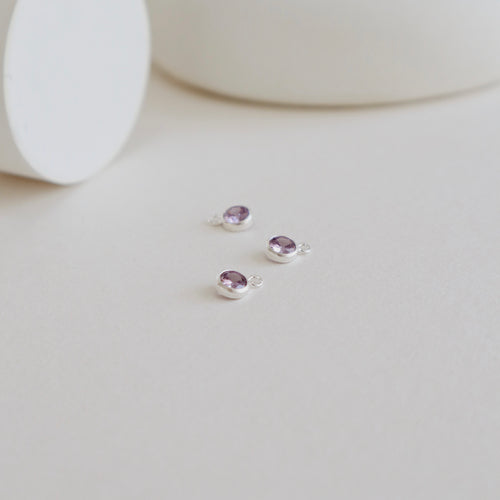 Amethyst Framed Charm - PeacePiecesJewelry