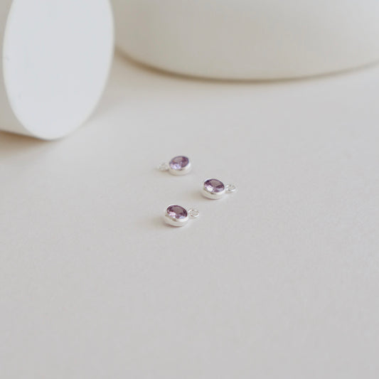 Amethyst Framed Charm - PeacePiecesJewelry