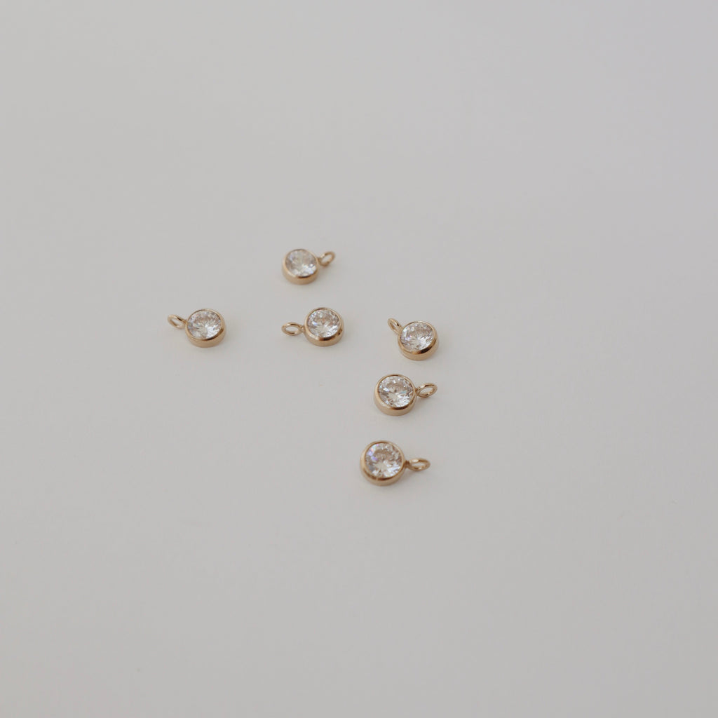 White Zircon Framed Charm - PeacePiecesJewelry