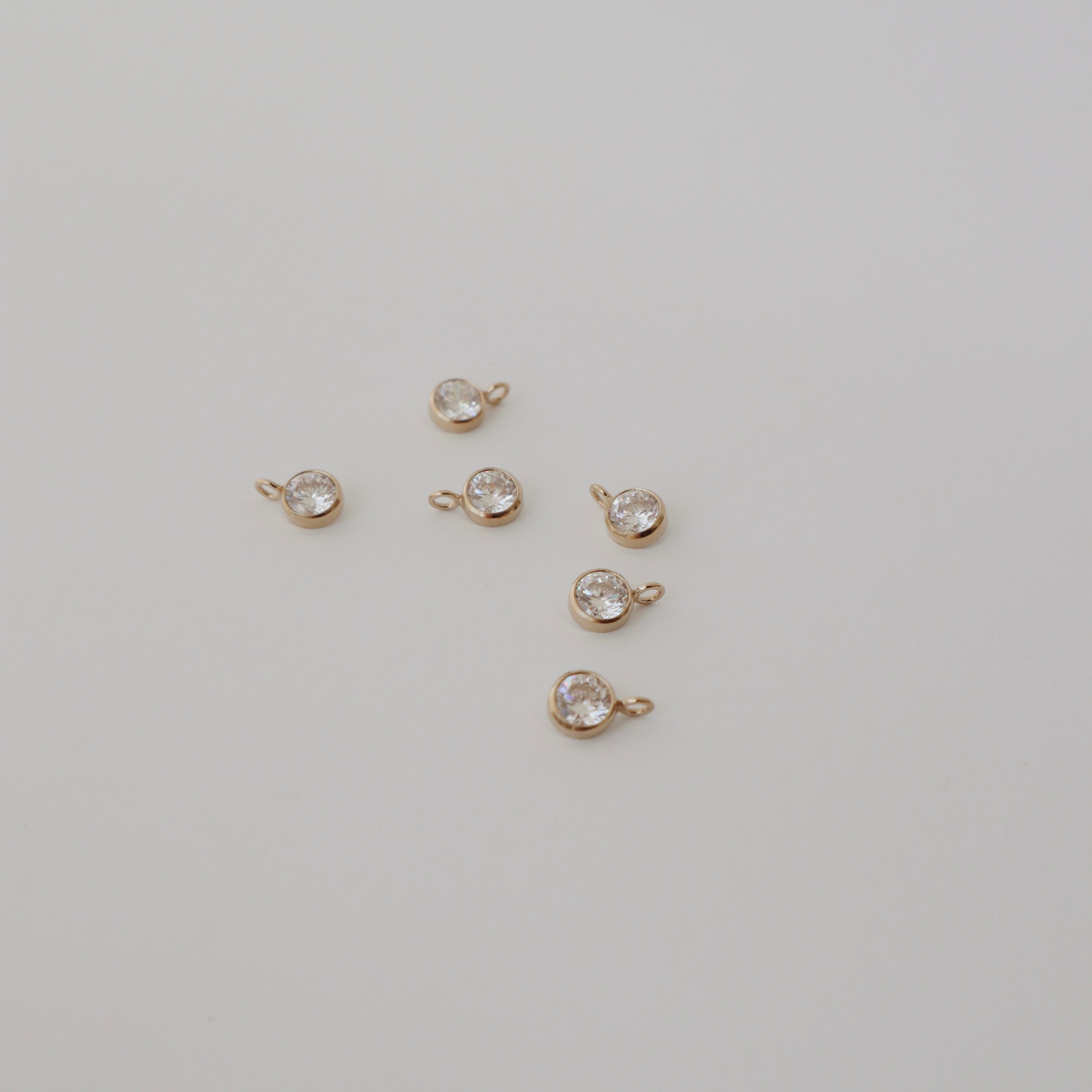 White Zircon Framed Charm - PeacePiecesJewelry