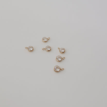White Zircon Framed Charm - PeacePiecesJewelry