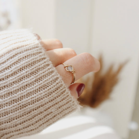 Square Aquamarine Ring Small - PeacePiecesJewelry