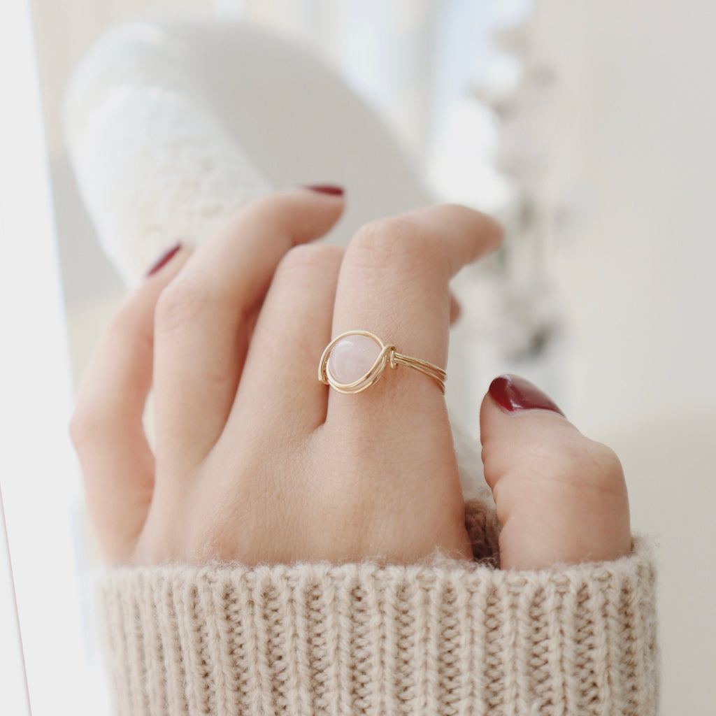 Rose Quartz Ring PeacePiecesJewelry