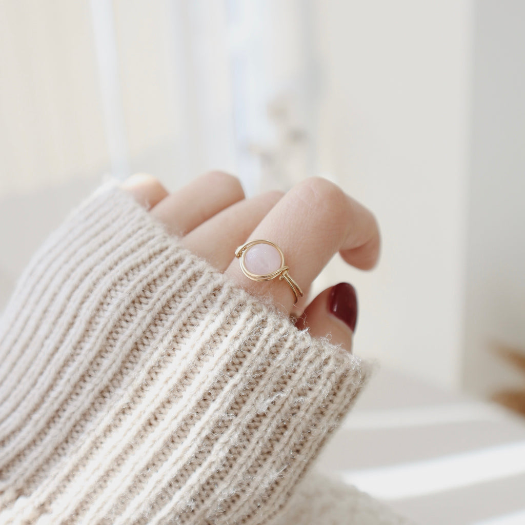 Rose Quartz Ring PeacePiecesJewelry
