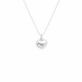 Puffy Heart Silver Necklace - PeacePiecesJewelry